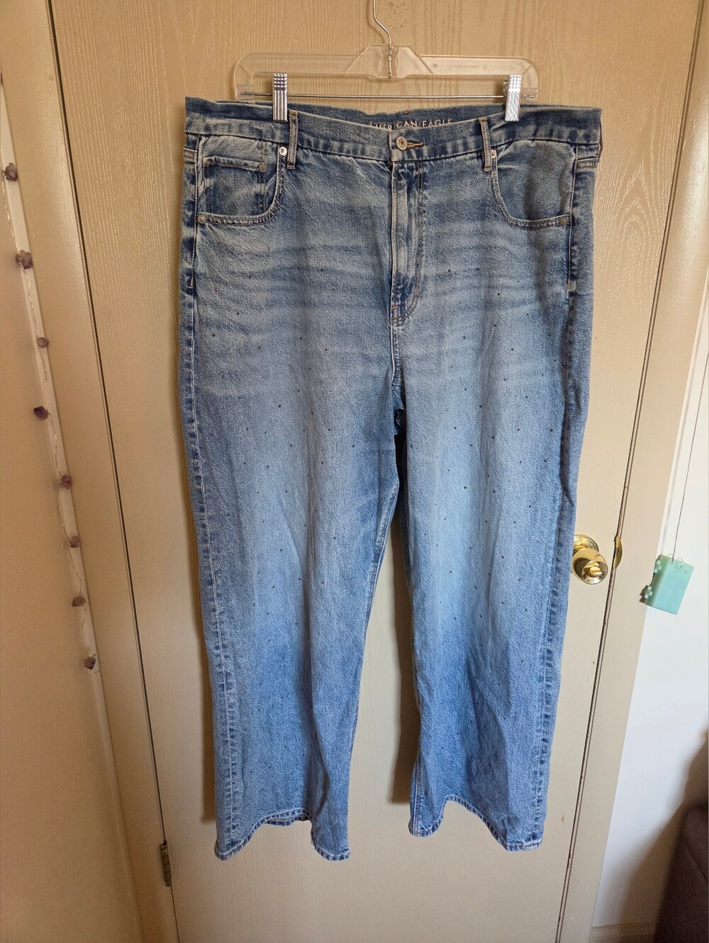American Eagle Curvy Super High Rise Baggy Straight Jeans Womens Size 20